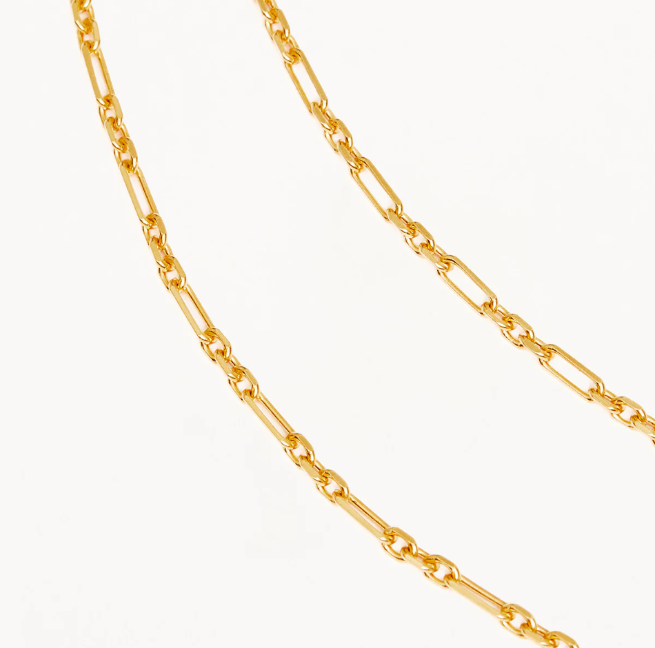 19" Mixed Link Chain Necklace Gold and Olive