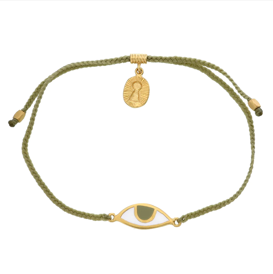 Eye Protection Bracelet Sage Green with Hazel Eye and Olive